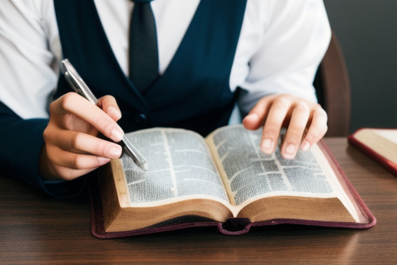 Person reading a Bible with a magnifying glass