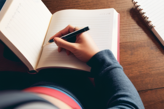 Person writing in a gratitude journal