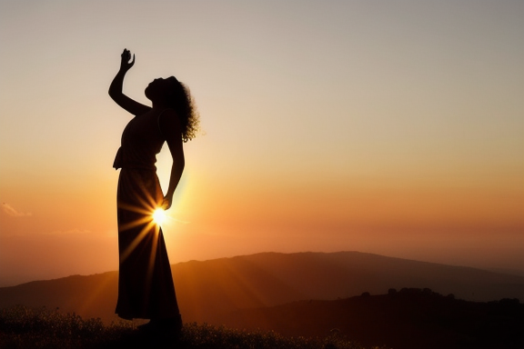 Person looking at the sky with a sense of awe and wonder