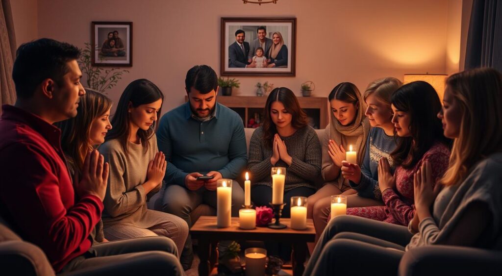 Família orando juntos